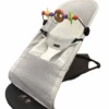 BabyBjorn Bouncer Balance With Toy Bar, Silver White Mesh, Black Frame