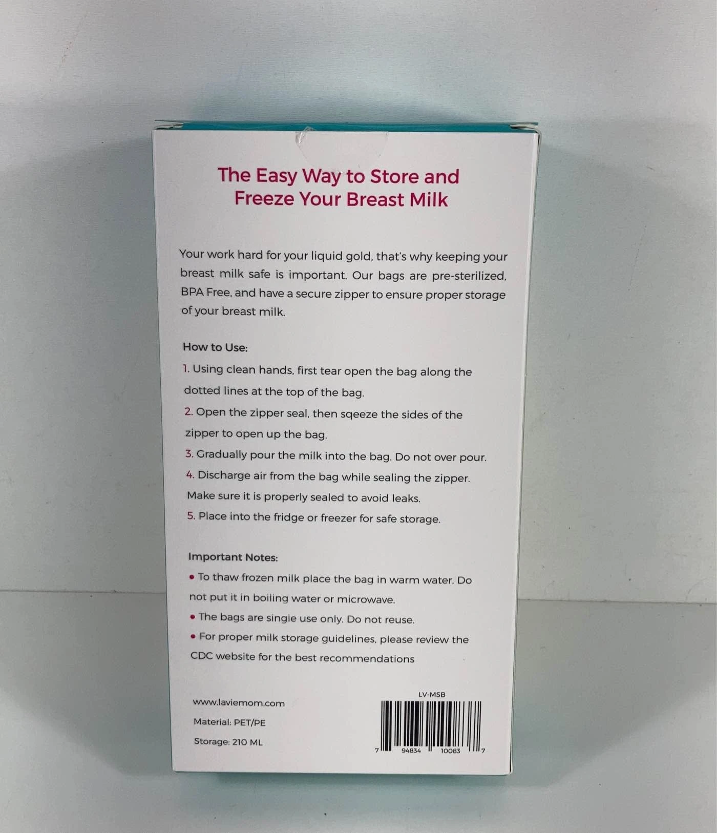 LaVie Breast Milk Storage Bags 5 LaVie Breast Milk Storage Bags - Image 3