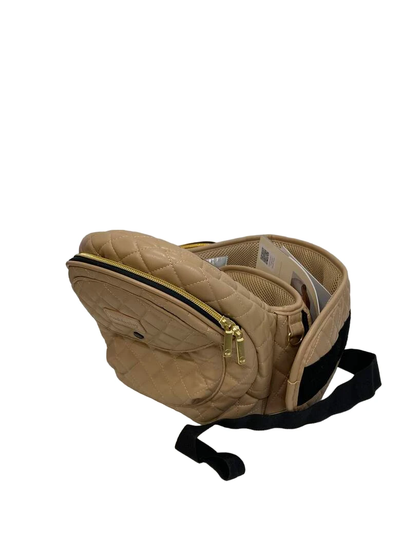 TushBaby Hip Baby Carrier, Sand Vegan Leather 5 TushBaby Hip Baby Carrier, Sand Vegan Leather - Image 3