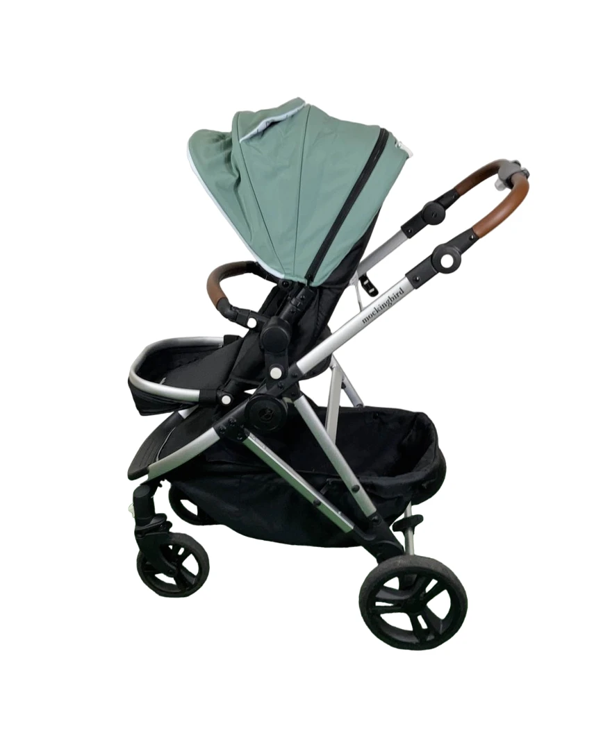 Mockingbird Single 2.0 Stroller, 2023, Silver With Penny Leather, Windowpane, Sage 4 Mockingbird Single 2.0 Stroller, 2023, Silver With Penny Leather, Windowpane, Sage - Image 2