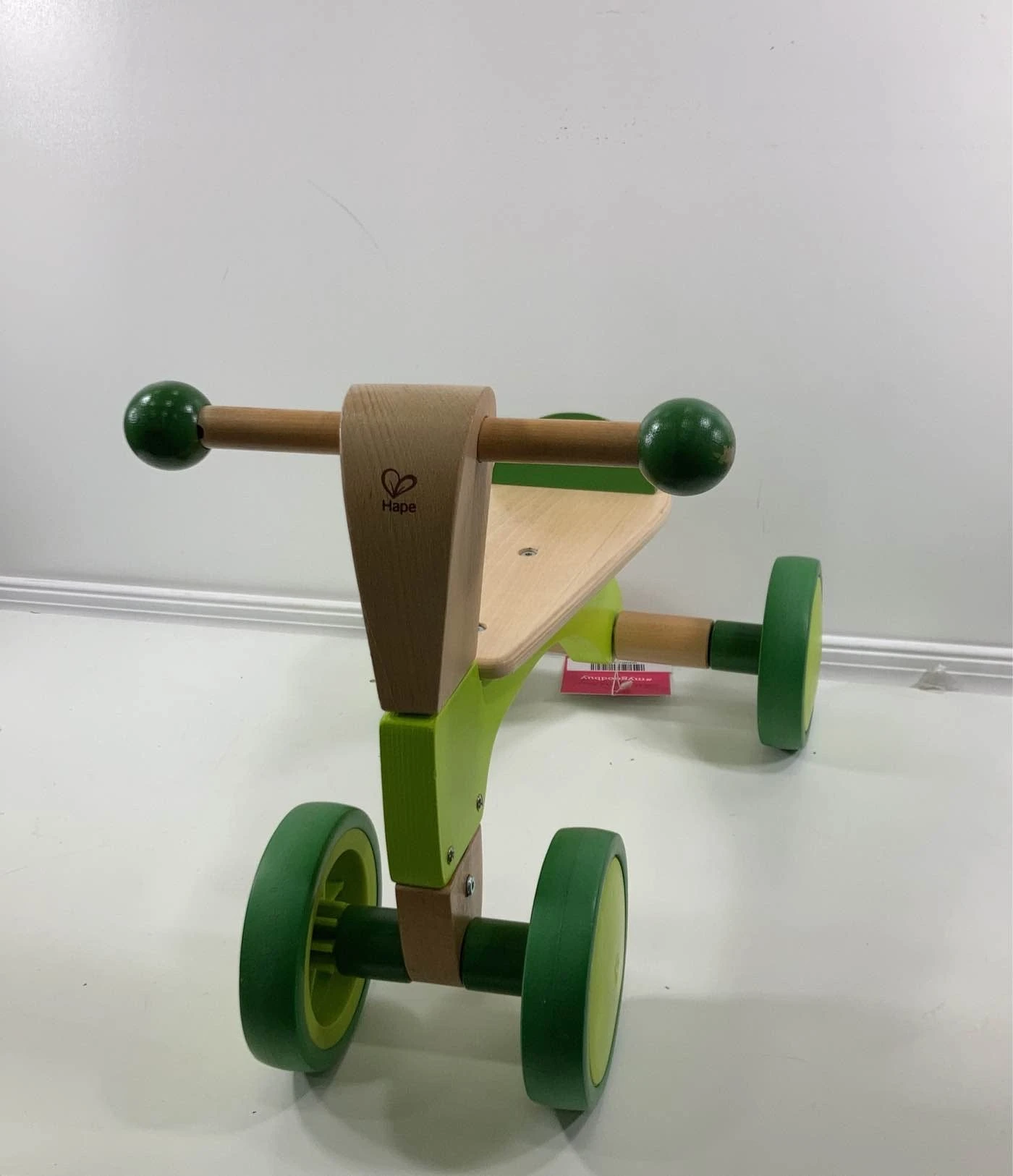 Hape Scoot Around Ride On Wood Bike, Green 4 Hape Scoot Around Ride On Wood Bike, Green - Image 2