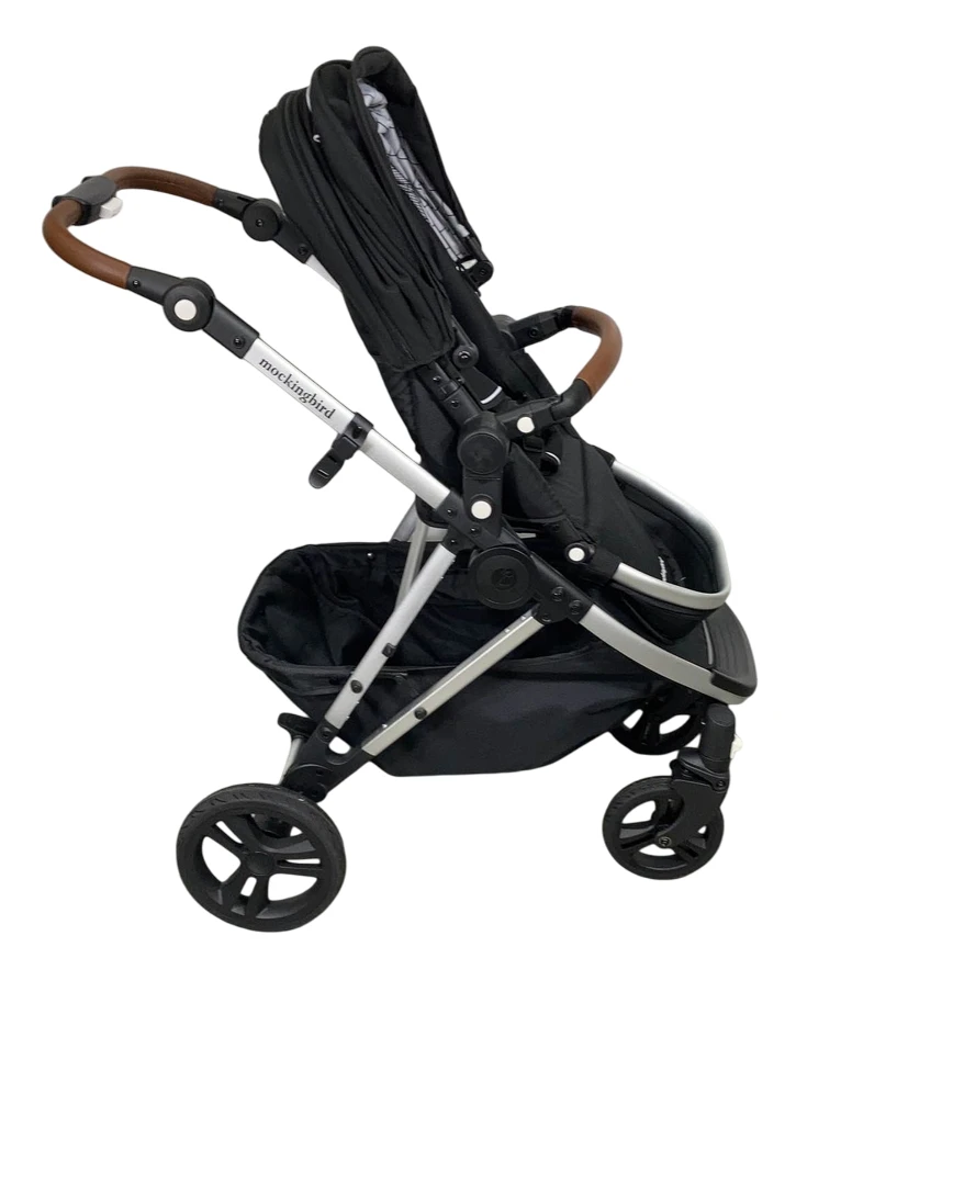 Mockingbird Single 2.0 Stroller, Silver With Penny Leather, Windowpane, Black, 2023 4 Mockingbird Single 2.0 Stroller, Silver With Penny Leather, Windowpane, Black, 2023 - Image 2