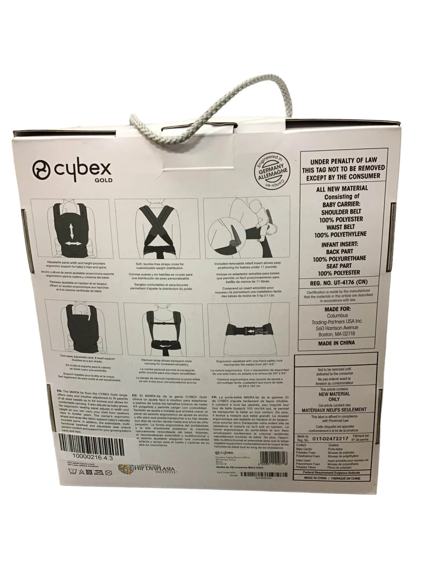 Cybex Maira Tie Baby Carrier, Lavastone Black 10 Cybex Maira Tie Baby Carrier, Lavastone Black - Image 8