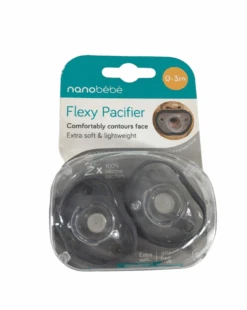 Nanobébé Flexy Pacifiers, Grey, 0-3 Months, 2-Pack -Kindly Baby Shop 3c22cc56 f61e 4bec b3cf 4597f59a5a2c