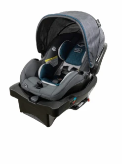 Evenflo LiteMax DLX Infant Car Seat With SafeZone Load Leg Base, Sawyer, 2023