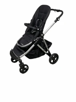Mockingbird Single To Double 2.0 Stroller, Silver With Black Leather, 2023
