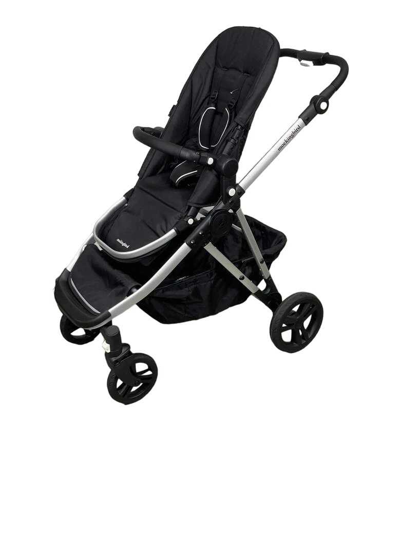 Mockingbird Single To Double 2.0 Stroller, Silver With Black Leather, 2023 3 Mockingbird Single To Double 2.0 Stroller, Silver With Black Leather, 2023