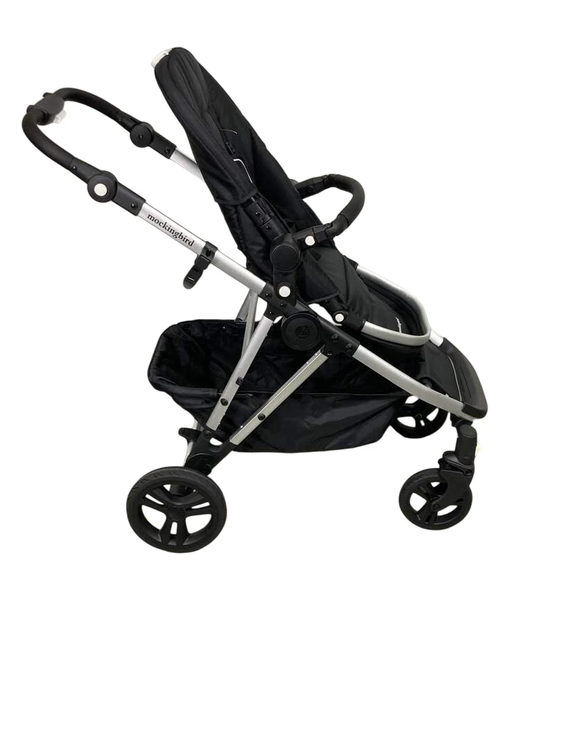 Mockingbird Single To Double 2.0 Stroller, Silver With Black Leather, 2023 4 Mockingbird Single To Double 2.0 Stroller, Silver With Black Leather, 2023 - Image 2