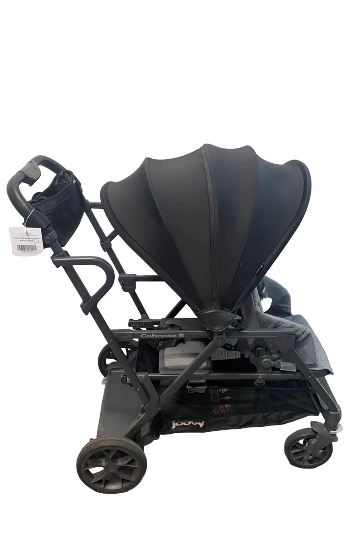Joovy Caboose S Too Sit And Stand Double Stroller, 2018, Black Melange 4 Joovy Caboose S Too Sit And Stand Double Stroller, 2018, Black Melange - Image 2