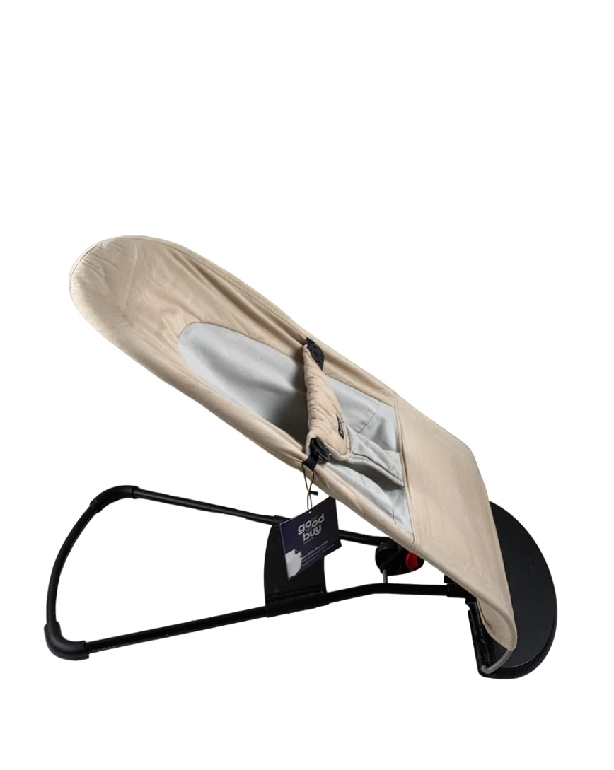 BabyBjorn Bouncer Balance, Black Frame, Cotton, Beige/Grey 4 BabyBjorn Bouncer Balance, Black Frame, Cotton, Beige/Grey - Image 2
