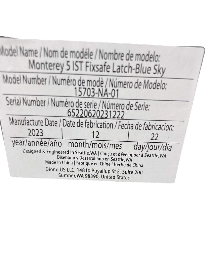 Diono Monterey 5iST FixSafe Booster Seat, Blue Sky, 2023 8 Diono Monterey 5iST FixSafe Booster Seat, Blue Sky, 2023 - Image 6