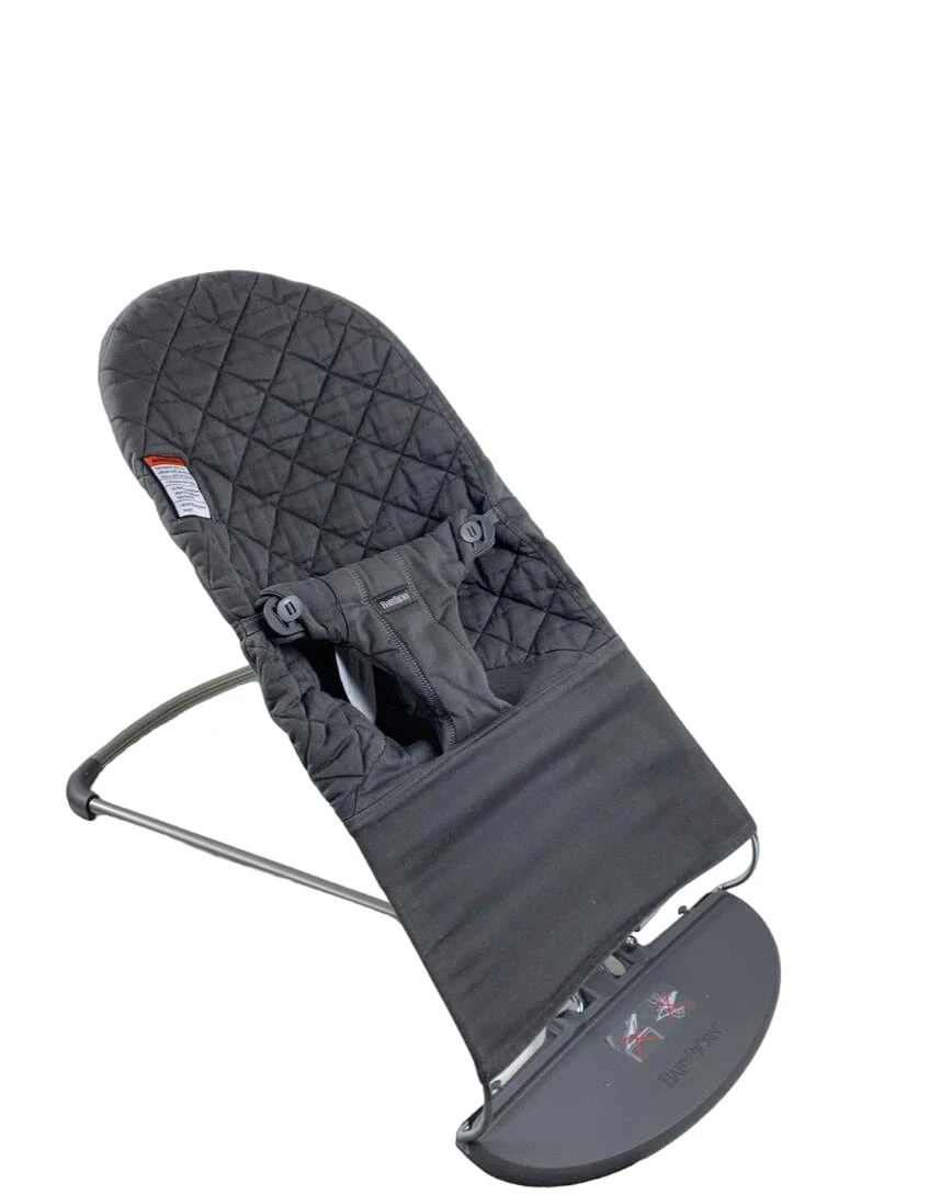 BabyBjorn Bouncer Bliss, Dark Gray Frame, Anthracite Cotton Classic Quilt 4 BabyBjorn Bouncer Bliss, Dark Gray Frame, Anthracite Cotton Classic Quilt - Image 2