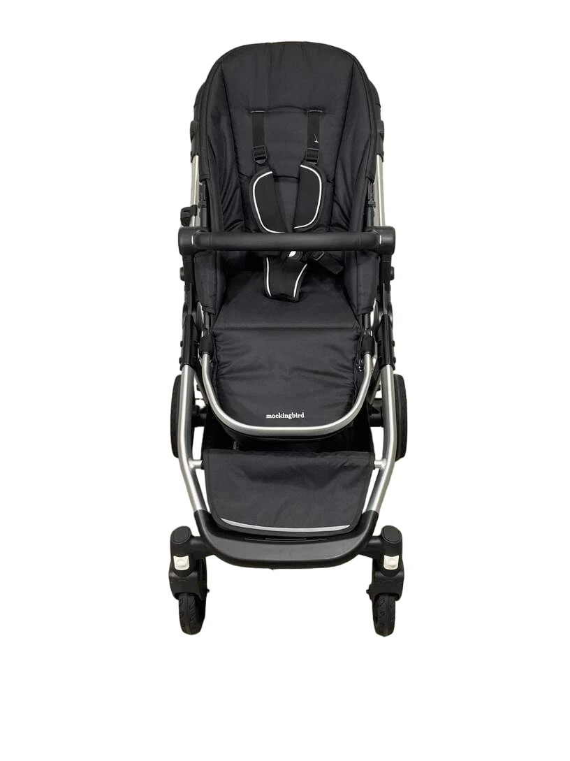 Mockingbird Single To Double 2.0 Stroller, Silver With Black Leather, 2023 6 Mockingbird Single To Double 2.0 Stroller, Silver With Black Leather, 2023 - Image 4