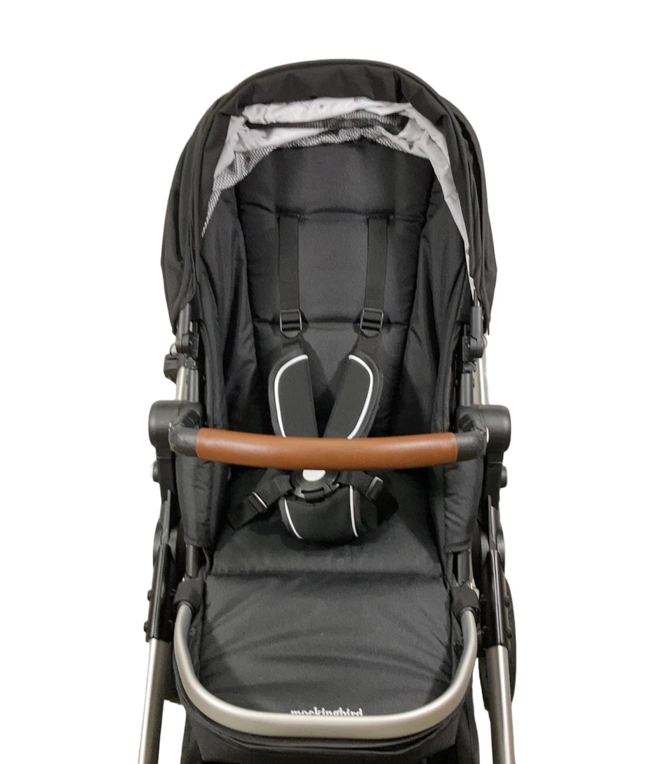 Mockingbird Single To Double 2.0 Stroller, 2023, Silver With Penny Leather, Watercolor Drops, Black 8 Mockingbird Single To Double 2.0 Stroller, 2023, Silver With Penny Leather, Watercolor Drops, Black - Image 6