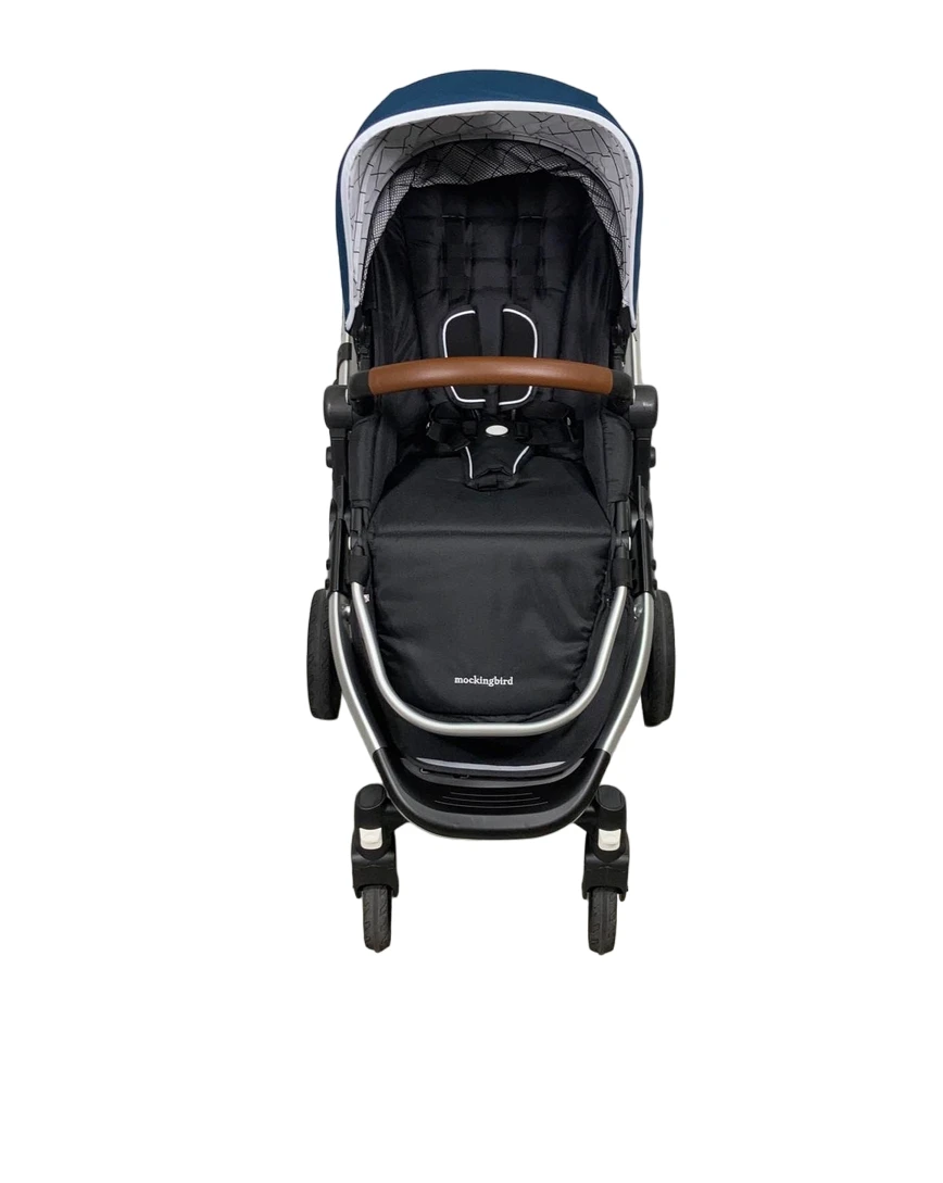 Mockingbird Single Stroller, Silver With Penny Leather, 2023, Sea, Windowpane 6 Mockingbird Single Stroller, Silver With Penny Leather, 2023, Sea, Windowpane - Image 4