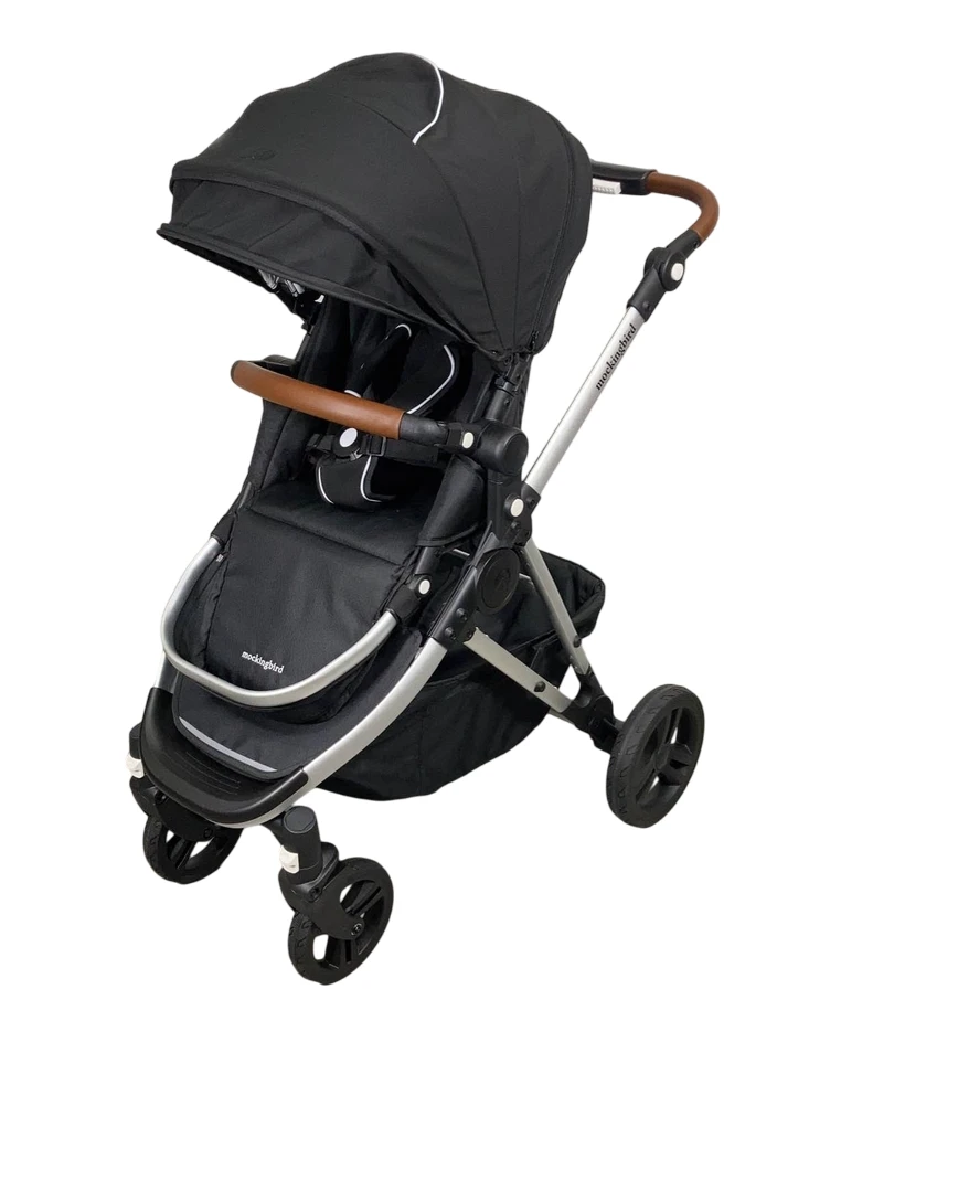 Mockingbird Single 2.0 Stroller, Silver With Penny Leather, Windowpane, Black, 2023 3 Mockingbird Single 2.0 Stroller, Silver With Penny Leather, Windowpane, Black, 2023