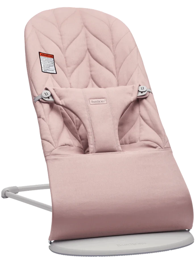 BabyBjorn Bouncer Bliss, Light Gray Frame, Dusty Pink Cotton Petal Quilt 8 BabyBjorn Bouncer Bliss, Light Gray Frame, Dusty Pink Cotton Petal Quilt - Image 6