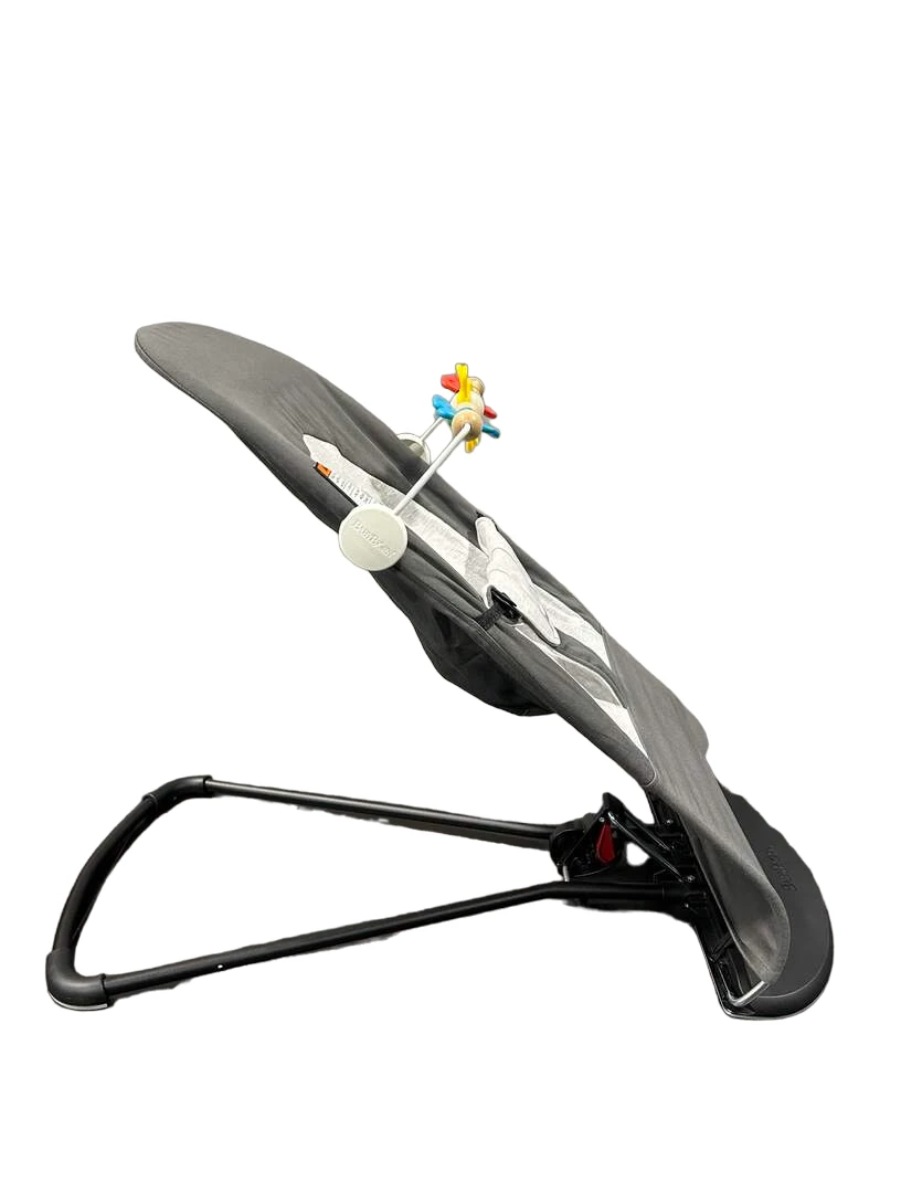 BabyBjorn Bouncer Balance With Toy Bar, Dark Grey/Grey, Black Frame 5 BabyBjorn Bouncer Balance With Toy Bar, Dark Grey/Grey, Black Frame - Image 3