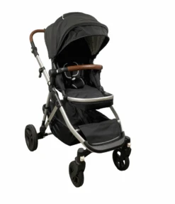 Mockingbird Single To Double 2.0 Stroller, 2023, Silver With Penny Leather, Watercolor Drops, Black