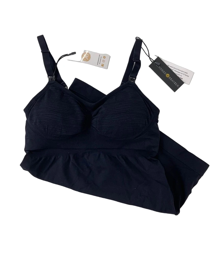 Kindred Bravely Sublime Maternity And Nursing Tank With Built In Bra, Black, Regular, S 4 Kindred Bravely Sublime Maternity And Nursing Tank With Built In Bra, Black, Regular, S - Image 2