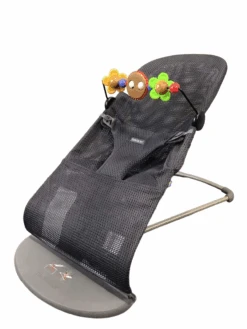 BabyBjorn Bouncer Balance With Toy Bar, Navy Blue Mesh , Dark Gray