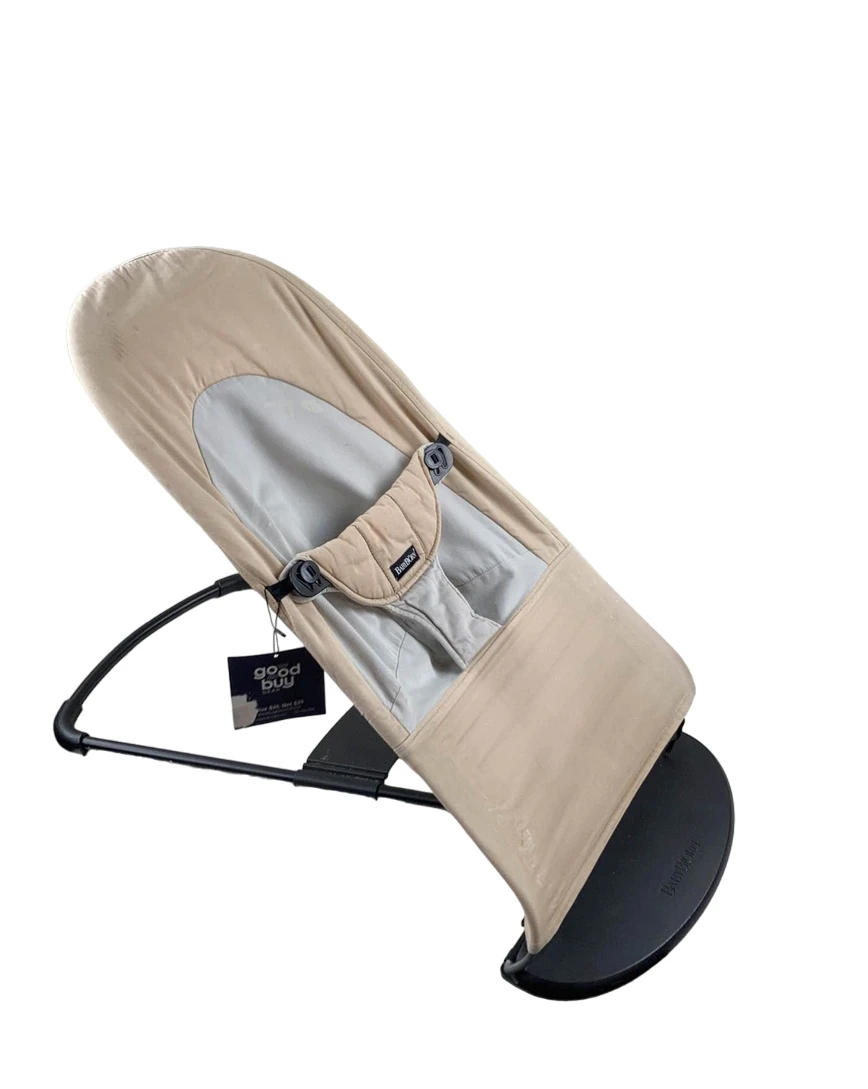 BabyBjorn Bouncer Balance, Black Frame, Cotton, Beige/Grey 3 BabyBjorn Bouncer Balance, Black Frame, Cotton, Beige/Grey