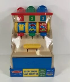 Melissa & Doug Spin And Swipe Wooden Cash Register