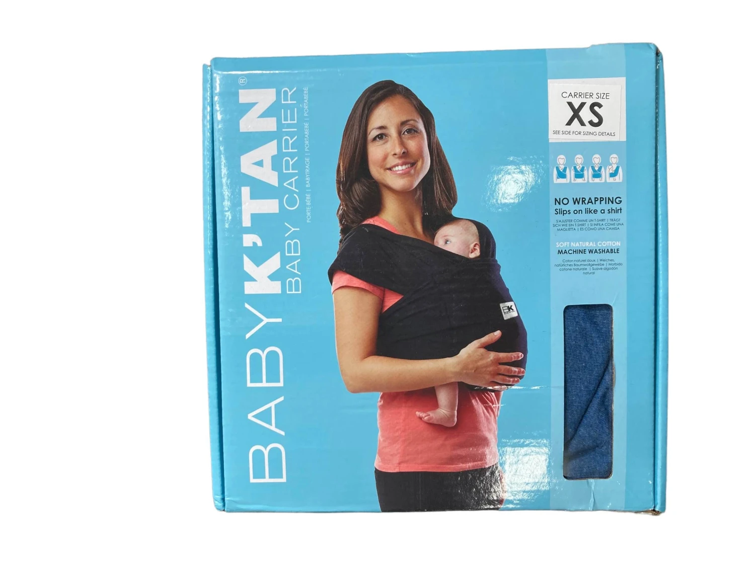Baby K'tan Baby Carrier, Extra Small, Denim, Cotton 4 Baby K'tan Baby Carrier, Extra Small, Denim, Cotton - Image 2