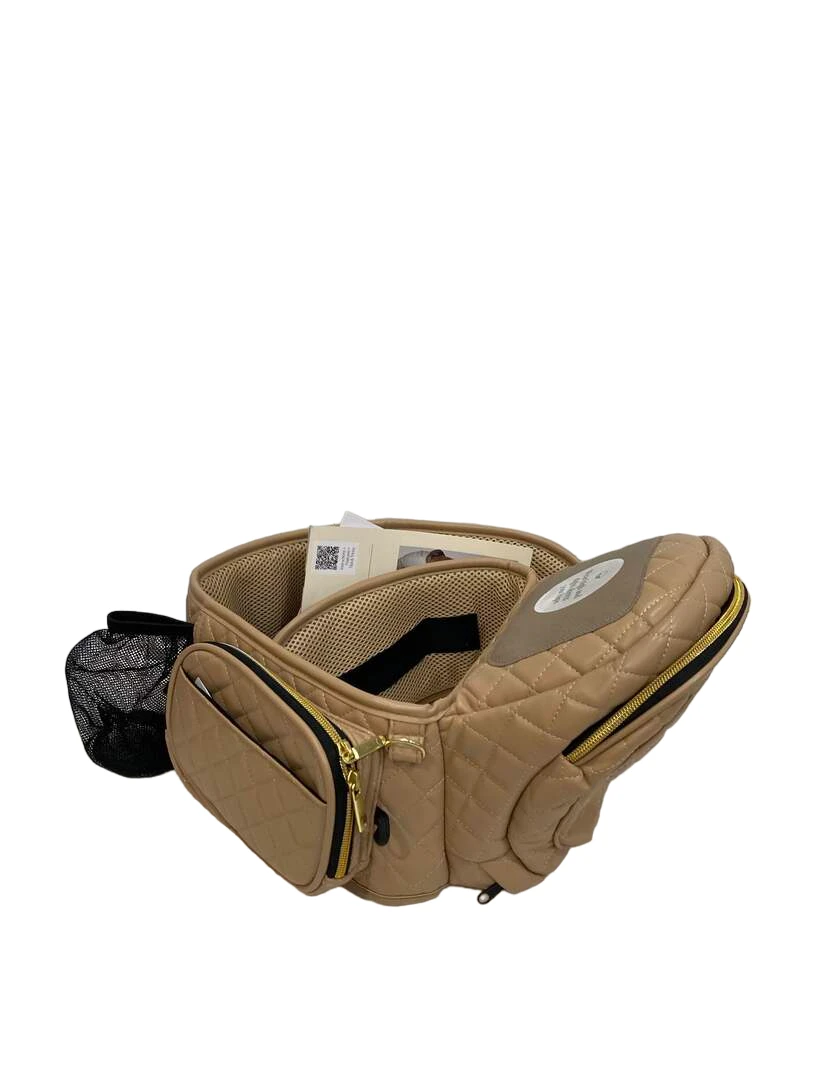 TushBaby Hip Baby Carrier, Sand Vegan Leather 4 TushBaby Hip Baby Carrier, Sand Vegan Leather - Image 2